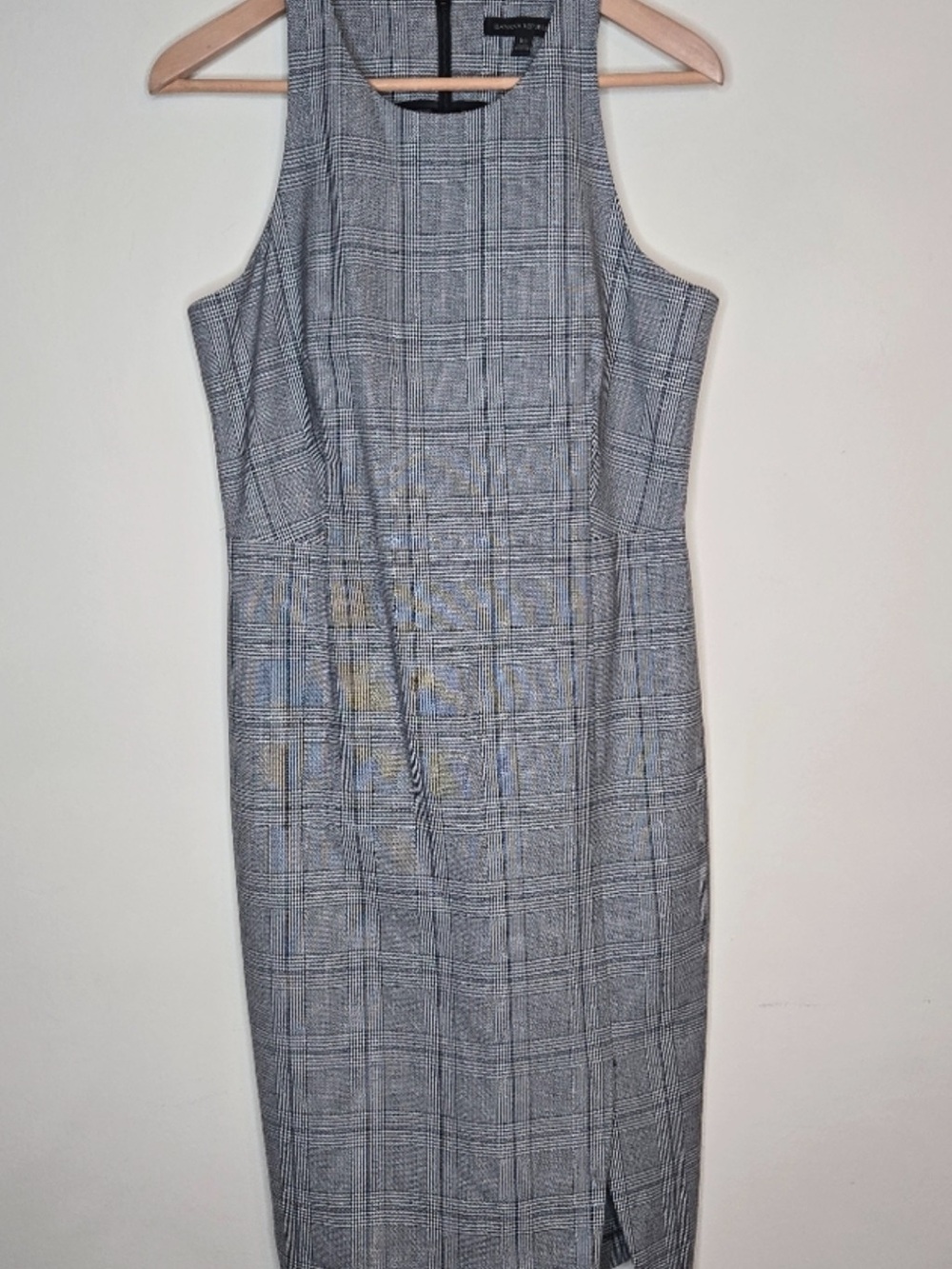 Banana Republic Gray Plaid Midi Sheath Dress - Picture 2 of 3
